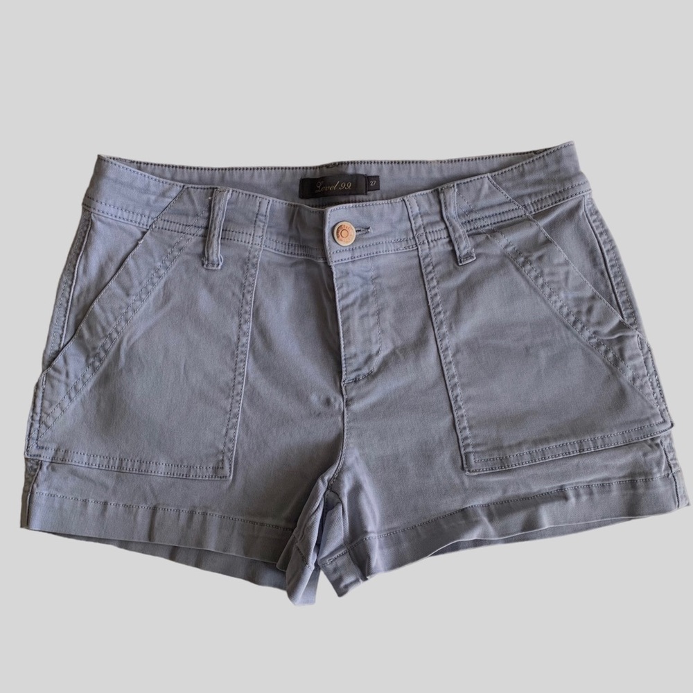 LEVEL99 BLUE-GRAY BERMUDA SHORTS
